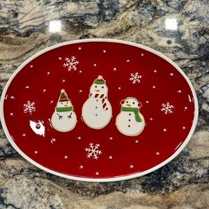 Hallmark Red Snowman Holiday Platter